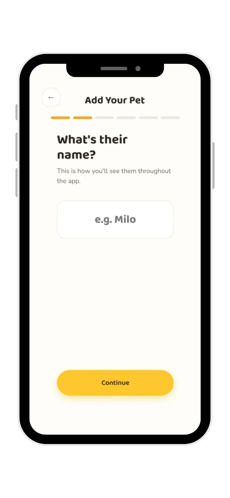 11Pets screen 3 — what is your pet's name