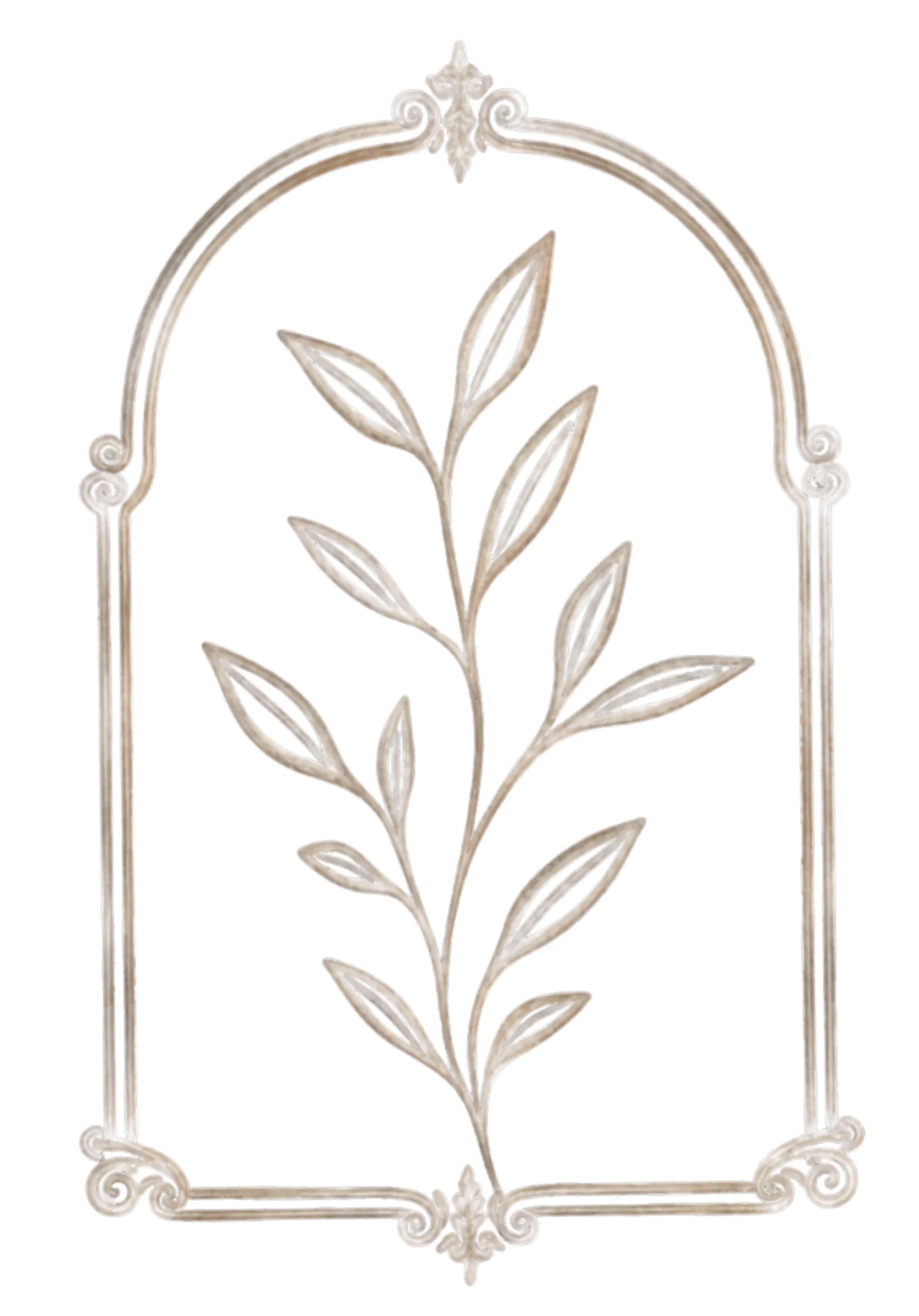 Polished digital rendering of the framed botanical icon in lighter, more detailed tones — the direction the client chose
